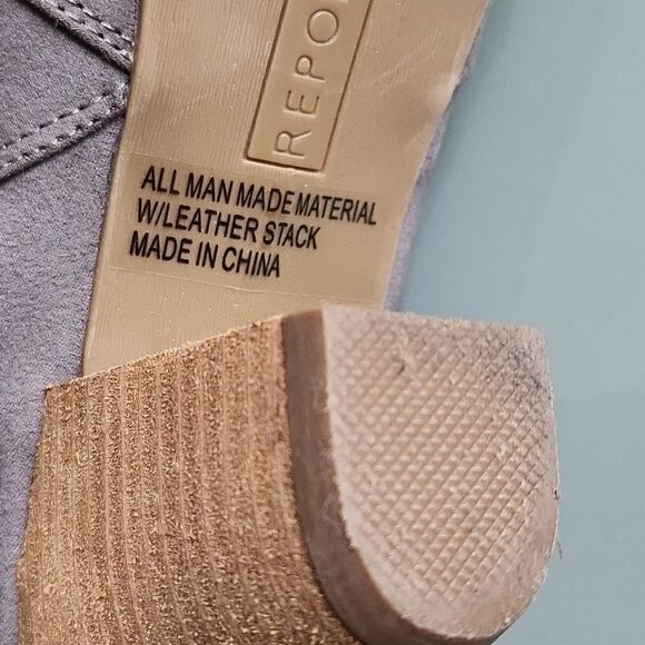 Report Faux Suede with Leather Stacked Heeled Boots - Picture 9 of 11